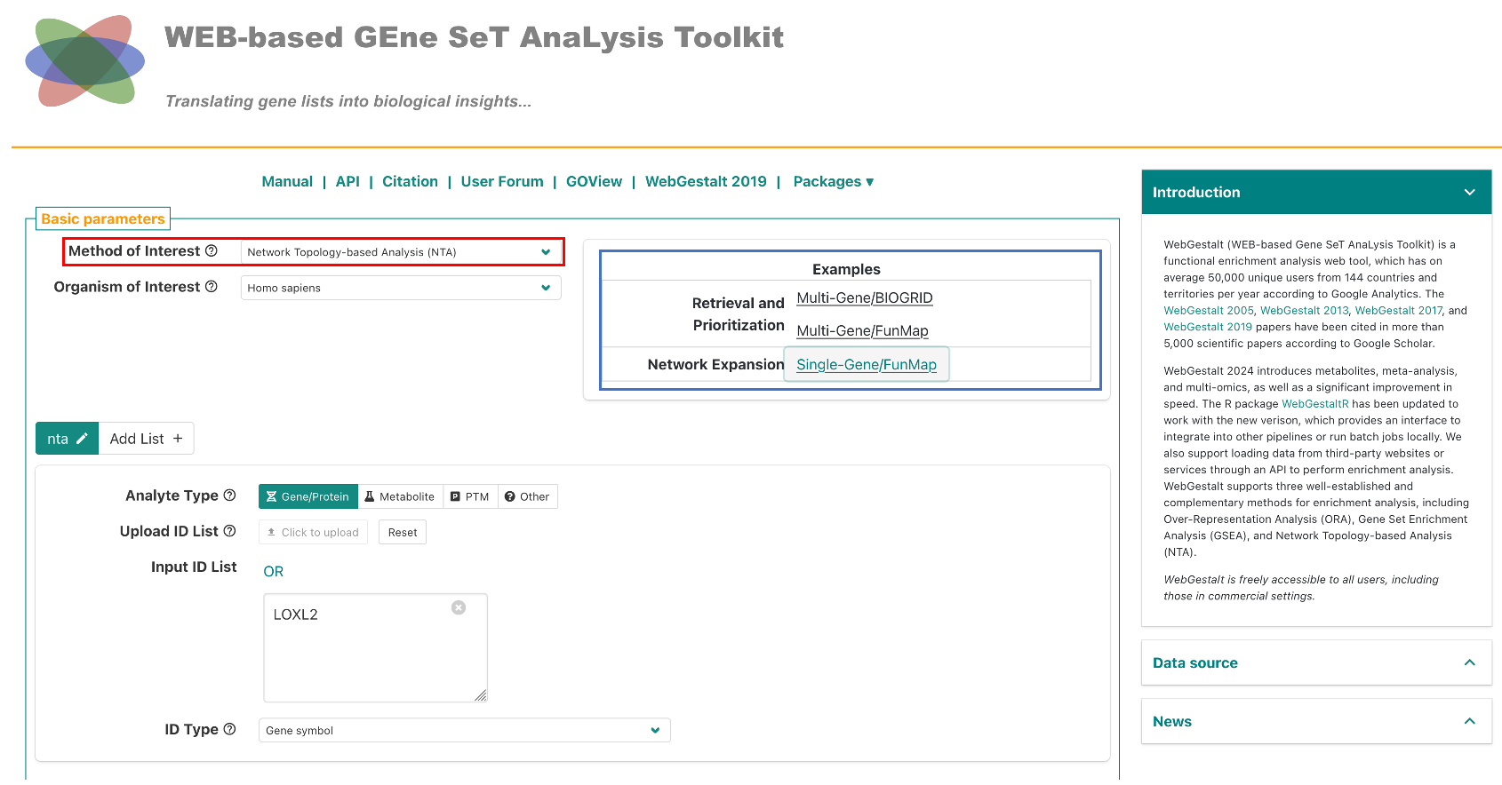 NTA Example Selection